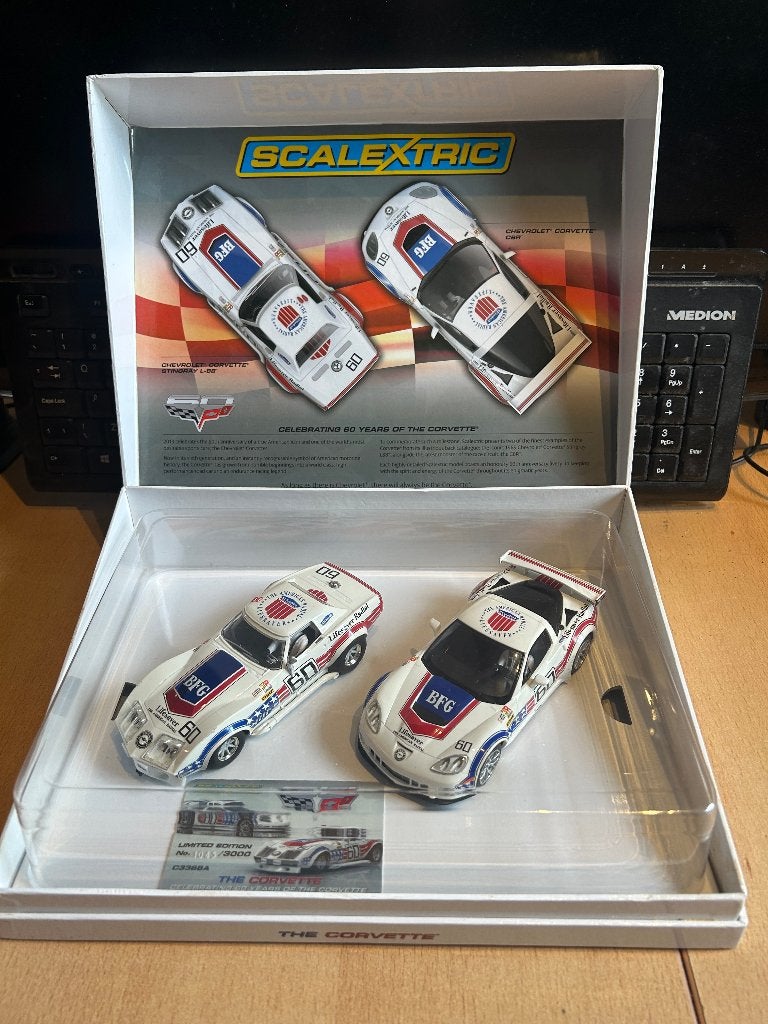Slotcar set : Scalextric C3368A 60 jarig bestaan Corvette, Ophalen of Verzenden, Nieuw, Elektrisch, Overige merken
