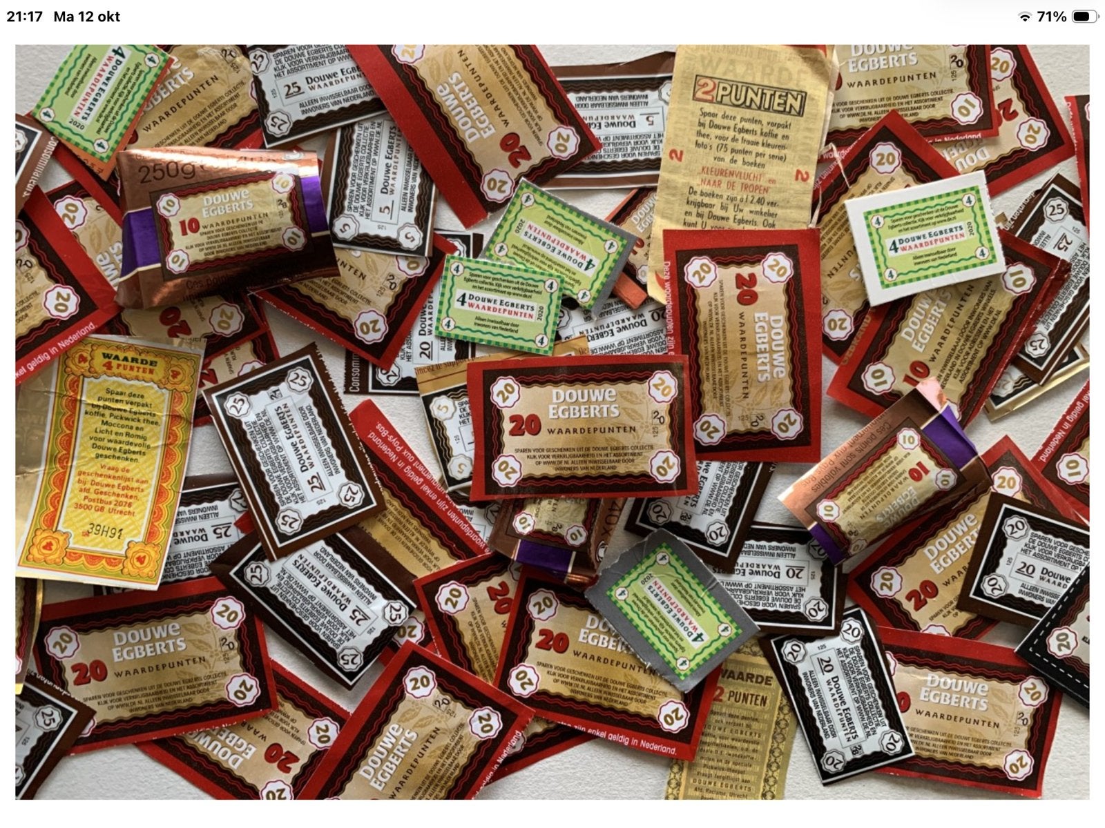 GEVRAAGD Douwe Egberts punten, Ophalen of Verzenden, Koffie of Thee, Zegels, Bonnen of Punten