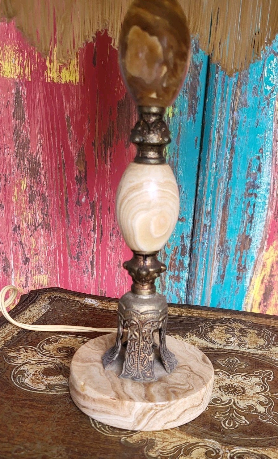 Vintage/Onyx/Lamp, Ophalen of Verzenden