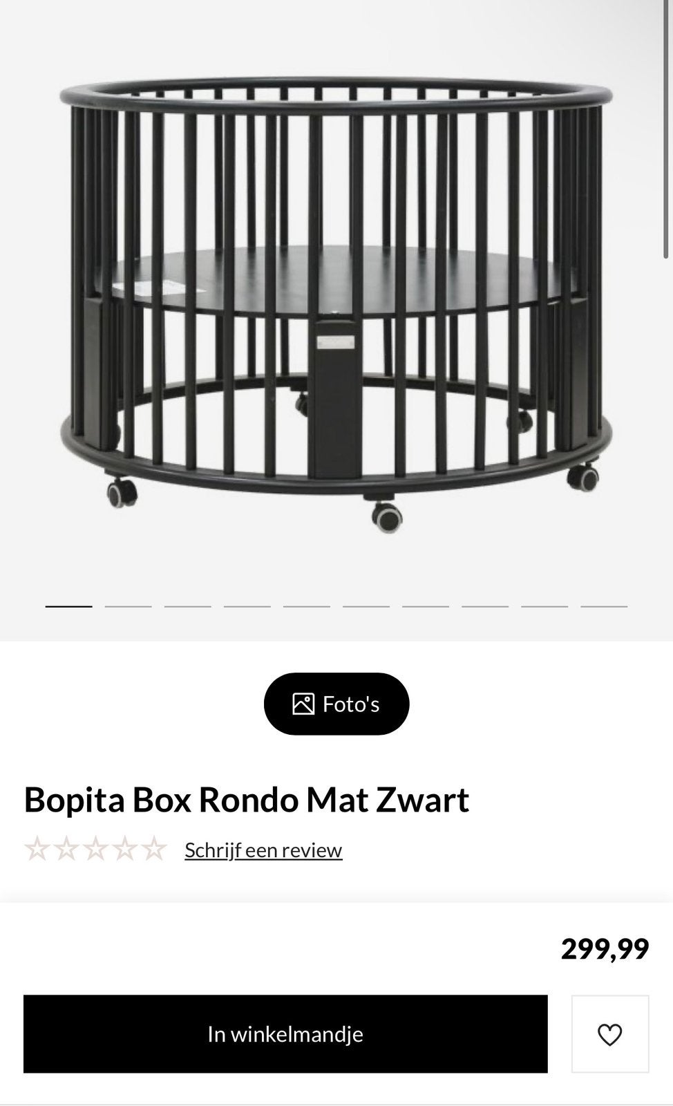 Bopita Box Rondo Mat Zwart - Ronde Baby Box, Kinderen en Baby's, Ophalen, Gebruikt, Rond, In hoogte verstelbaar