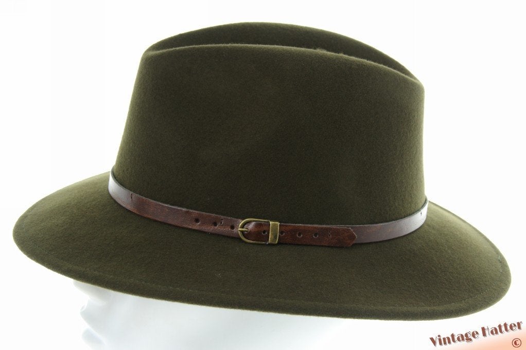 Outdoor gleufhoed waterafstotend donker groen wolvilt 56-58, Kleding | Dames, Ophalen of Verzenden, Nieuw, One size fits all, Hoed