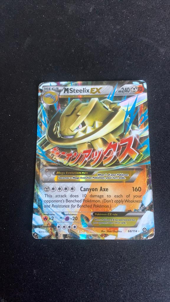 Mega Steelix EX 68/114 Pokémon kaart, Hobby en Vrije tijd, Verzamelkaartspellen | Pokémon, Ophalen of Verzenden, Gebruikt, Losse kaart