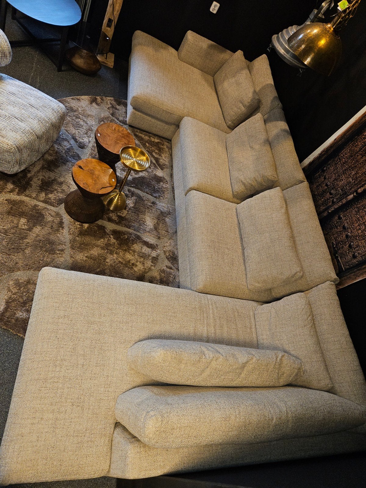 bank popoline lounge en landelijk, Ophalen of Verzenden, Nieuw, Stof