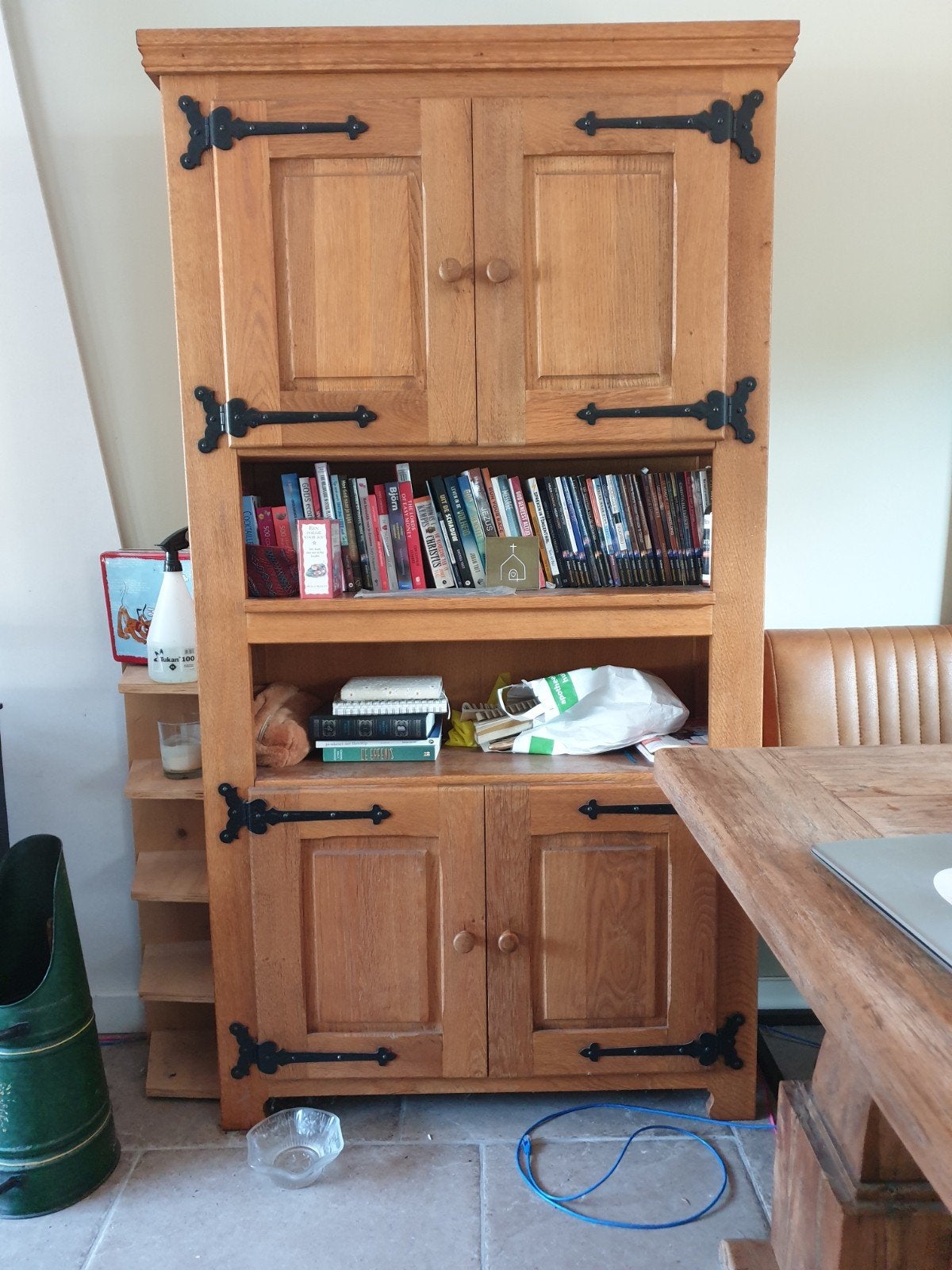 Prachtige massief eiken boekenkast 1865x103x30, Ophalen, Gebruikt, 25 tot 50 cm, 150 tot 200 cm