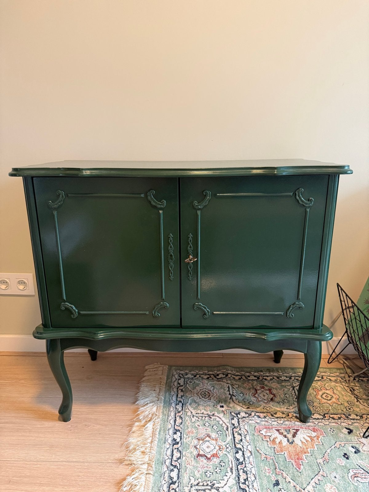Vintage Retro Groen Kastje met Sleutel, Huis en Inrichting, Kasten | Lockerkasten, Gebruikt, Ophalen