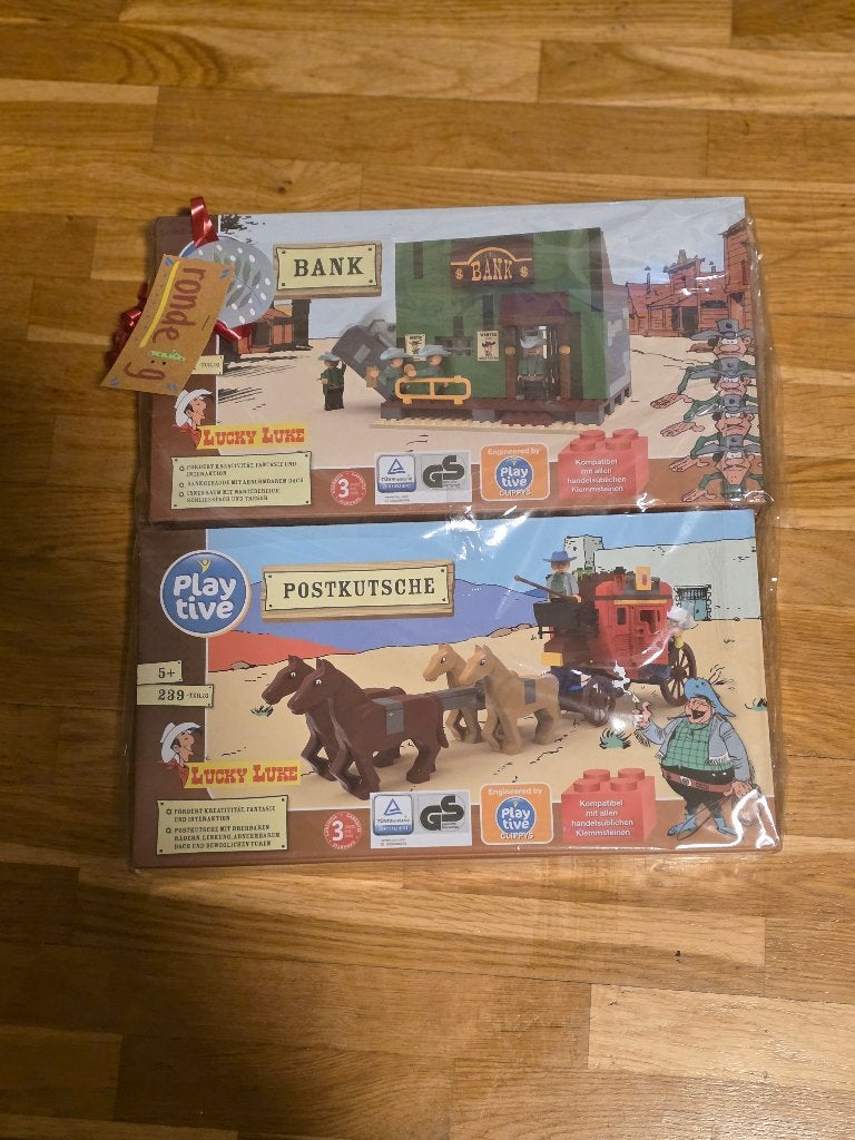 Playtive Lucky Luke Bank & Postkoets bouwsets, Ophalen of Verzenden, Nieuw, Overige merken