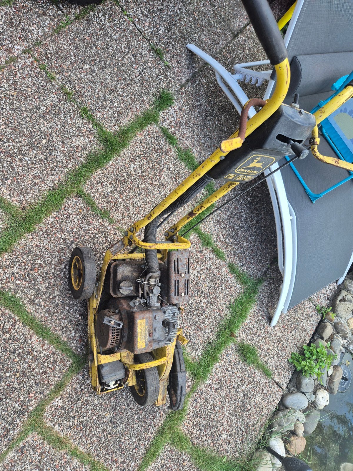 John Deere E35 Benzine Grasmaaier - Gebruikt, Tuin en Terras, Grasmaaiers, Cirkelmaaier, Gebruikt, Opvangbak, Benzine-grasmaaier