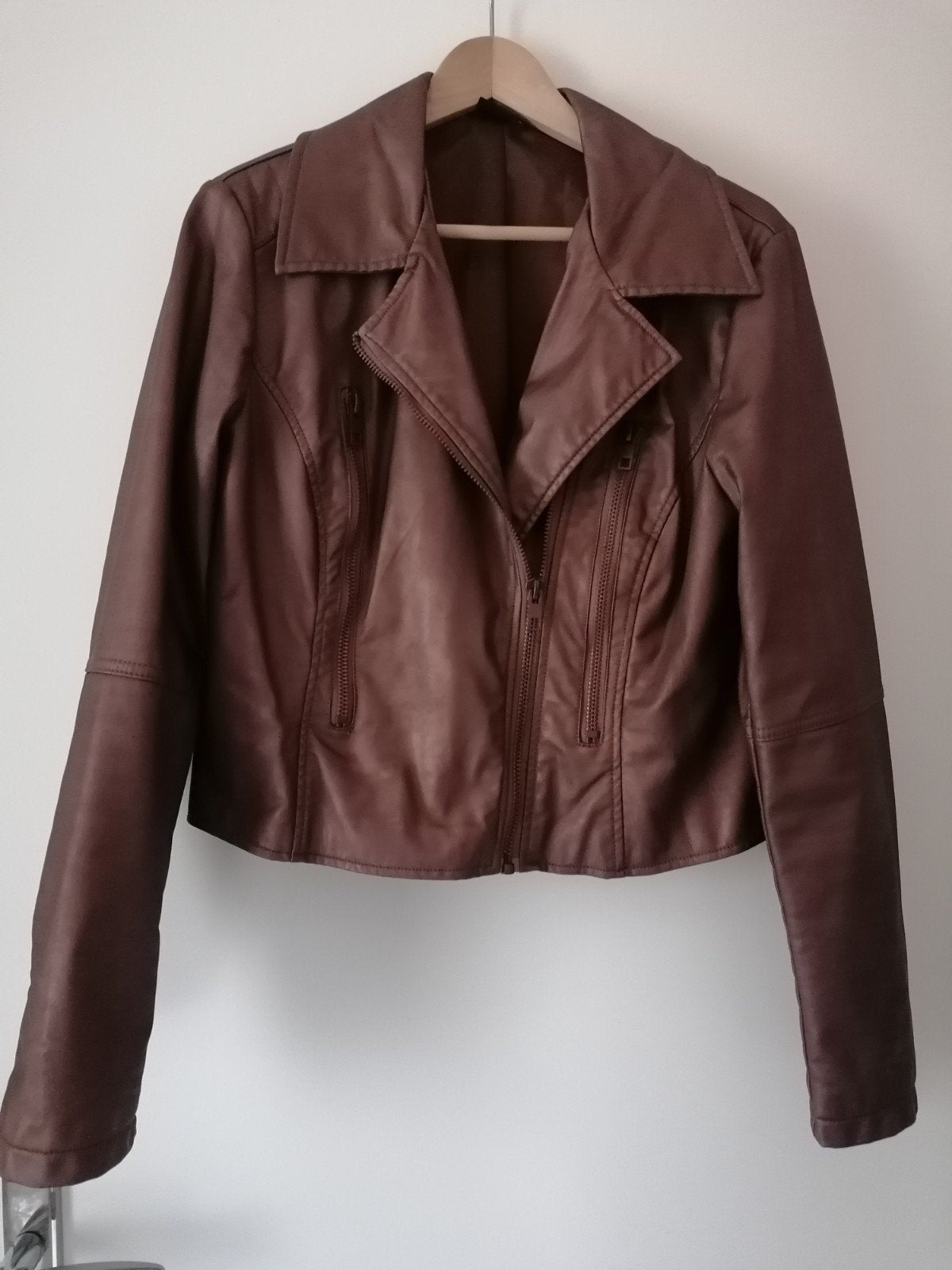Bruine  bikerjack, Maat 38/40 (M), Bruin, Ophalen of Verzenden, Onbekend