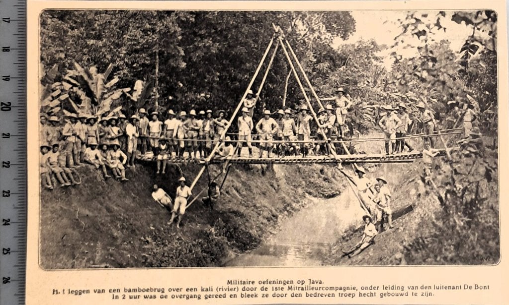 Leger Indië 1921;1e mitrailleurscomp legt bamboebrug op Java, Verzenden, Voor 1940, Gebruikt, Overige onderwerpen