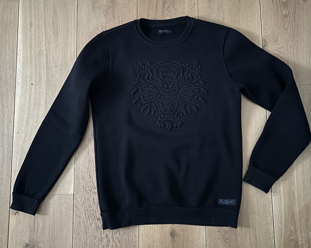 Ashes to Dust zwarte sweater tijgerkop mt M, Zwart, Ashes to dust, Ophalen of Verzenden, Zo goed als nieuw