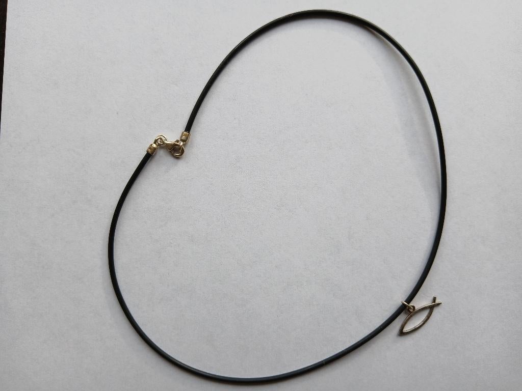 Ketting met zilveren hanger, Met hanger, Gebruikt, Ophalen of Verzenden, Zilver