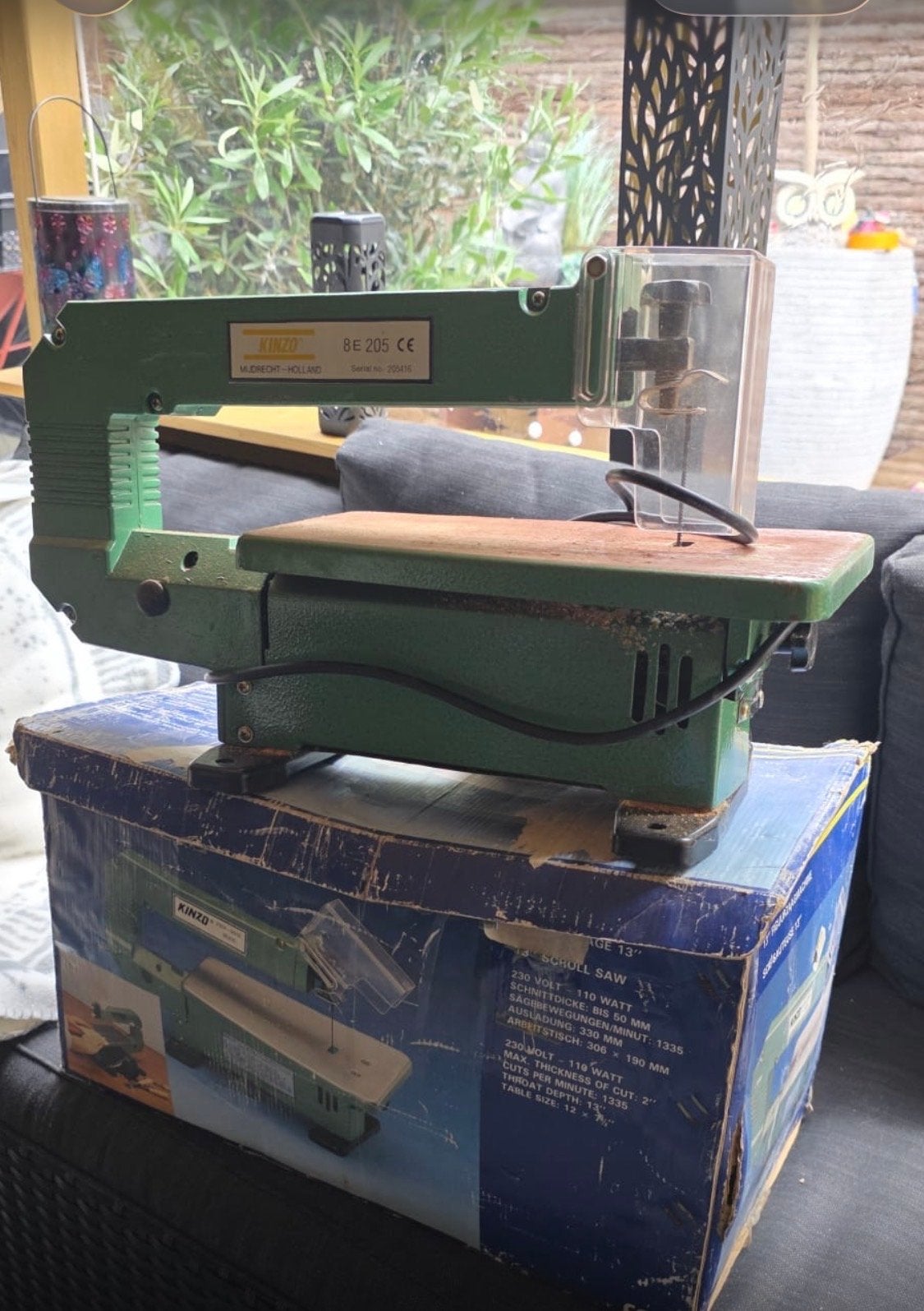 Kinzo oude elektrische figuurzaag - Serie nr 8E205, Doe-het-zelf en Verbouw, Gereedschap | Zaagmachines, Ophalen, Gebruikt, 30 tot 70 mm