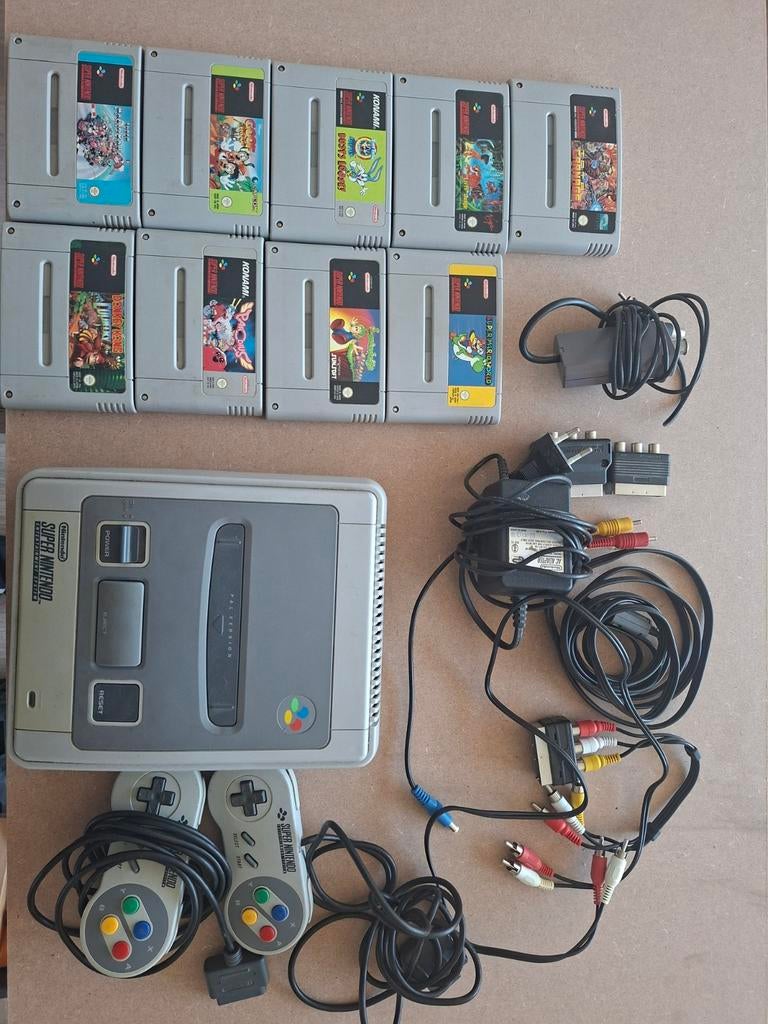 Originele Super Nintendo met 9 spellen, 2 spelers, Ophalen, Gebruikt, Vanaf 3 jaar