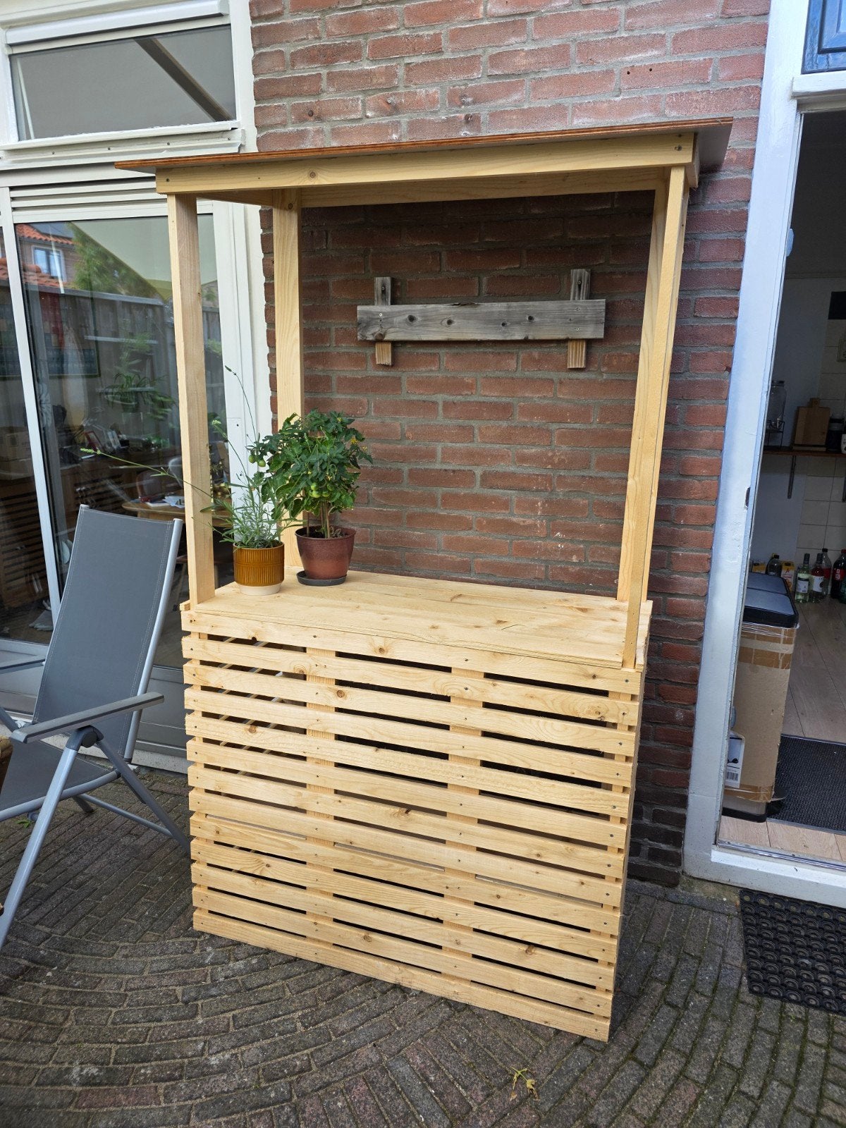 Houten cocktaibarretje, Tuin en Terras, Ophalen, Gebruikt, Hout, Overige typen