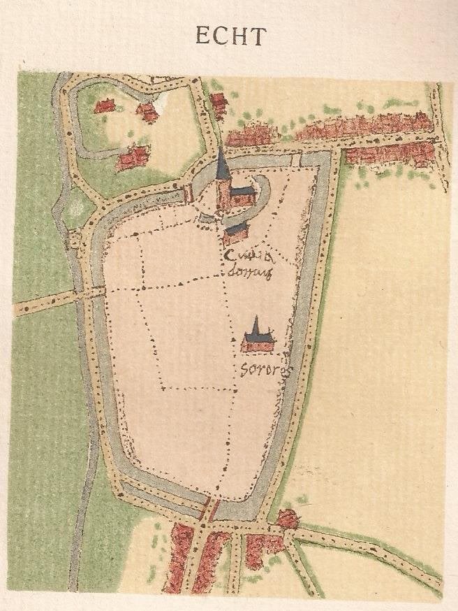 Echt. Minuutkaart van de stad door Jacob van Deventer, 8 cm, Cartografie, 9 cm, Ophalen of Verzenden