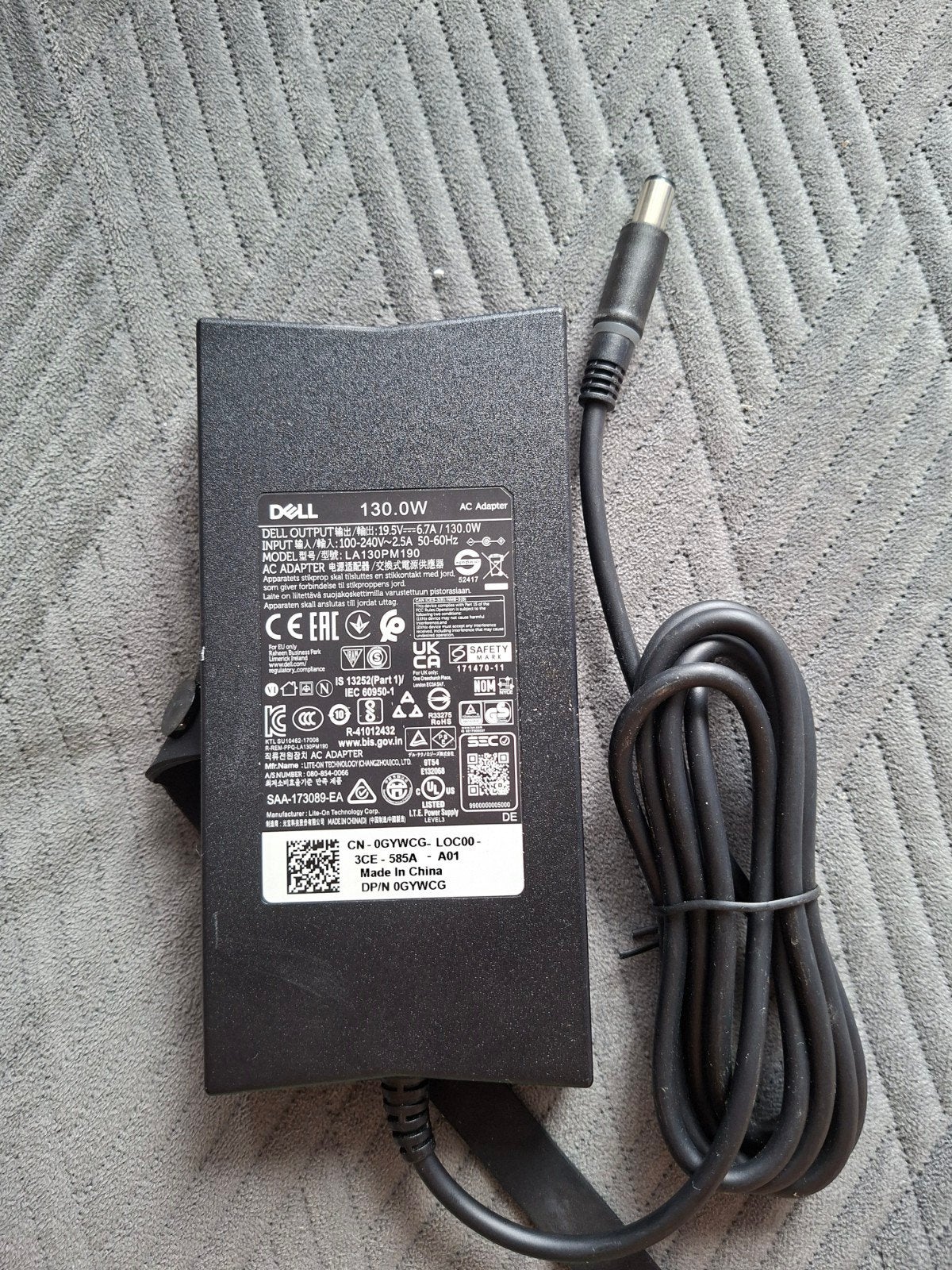Dell 130W AC Adapter - LA130PM190 Oplader, Ophalen of Verzenden, Gebruikt, Dell