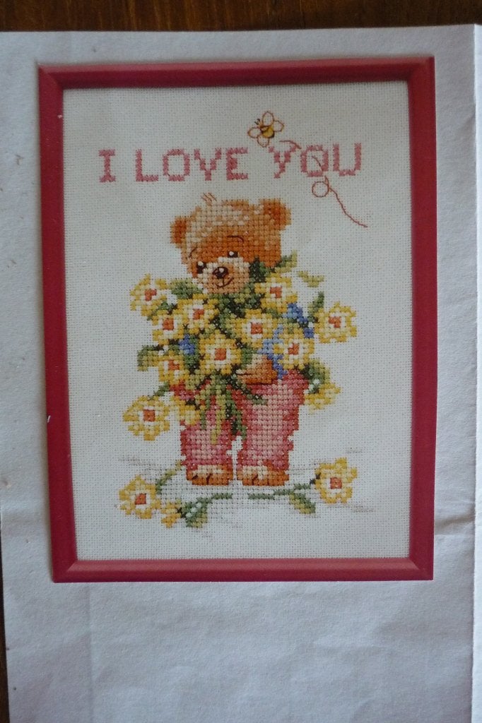 Borduurpatroon '' BEER met tekst ''I LOVE YOU '', Ophalen, Gebruikt, Handborduren, Patroon