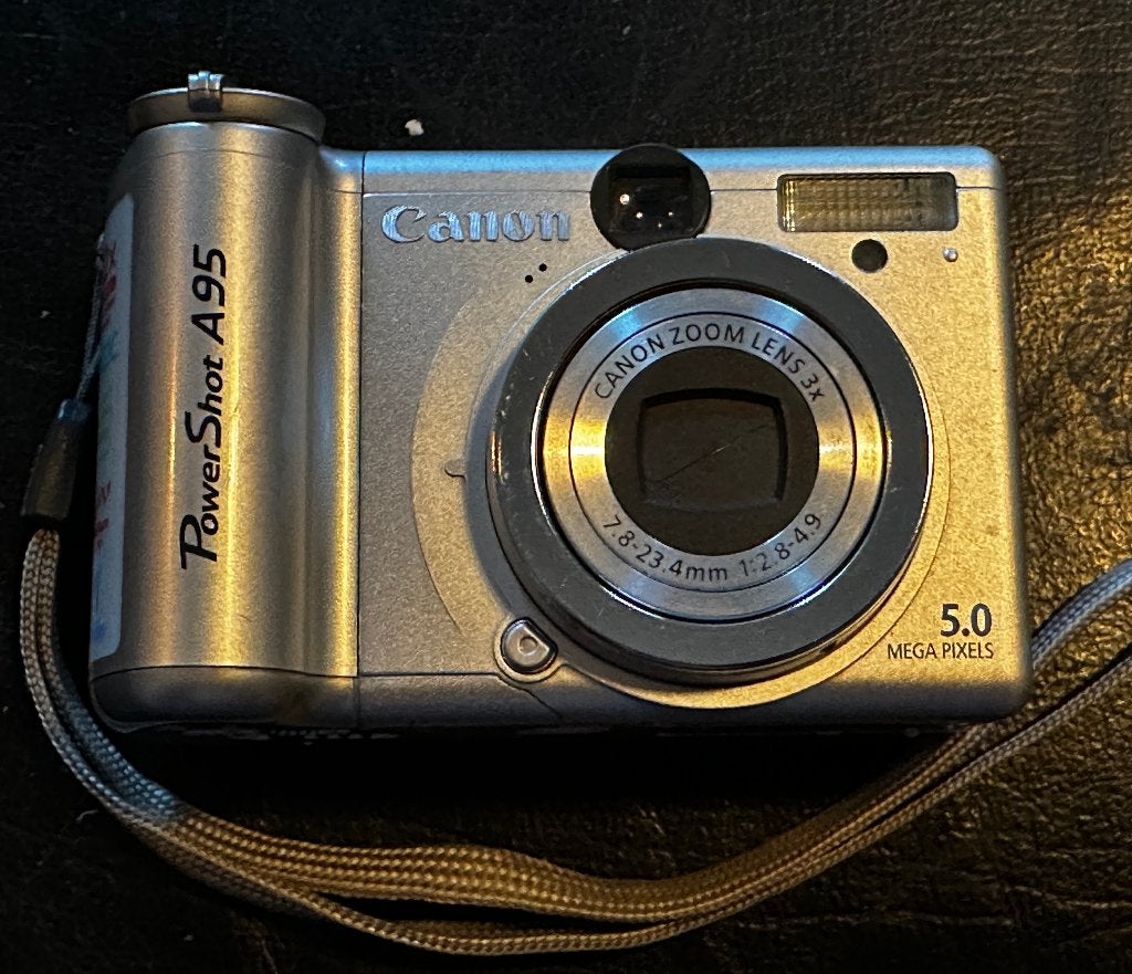 Retro Canon PowerShot A95 Digicam - 5.0 MP Compactcamera, Ophalen, Gebruikt, Geheugenkaart, Canon