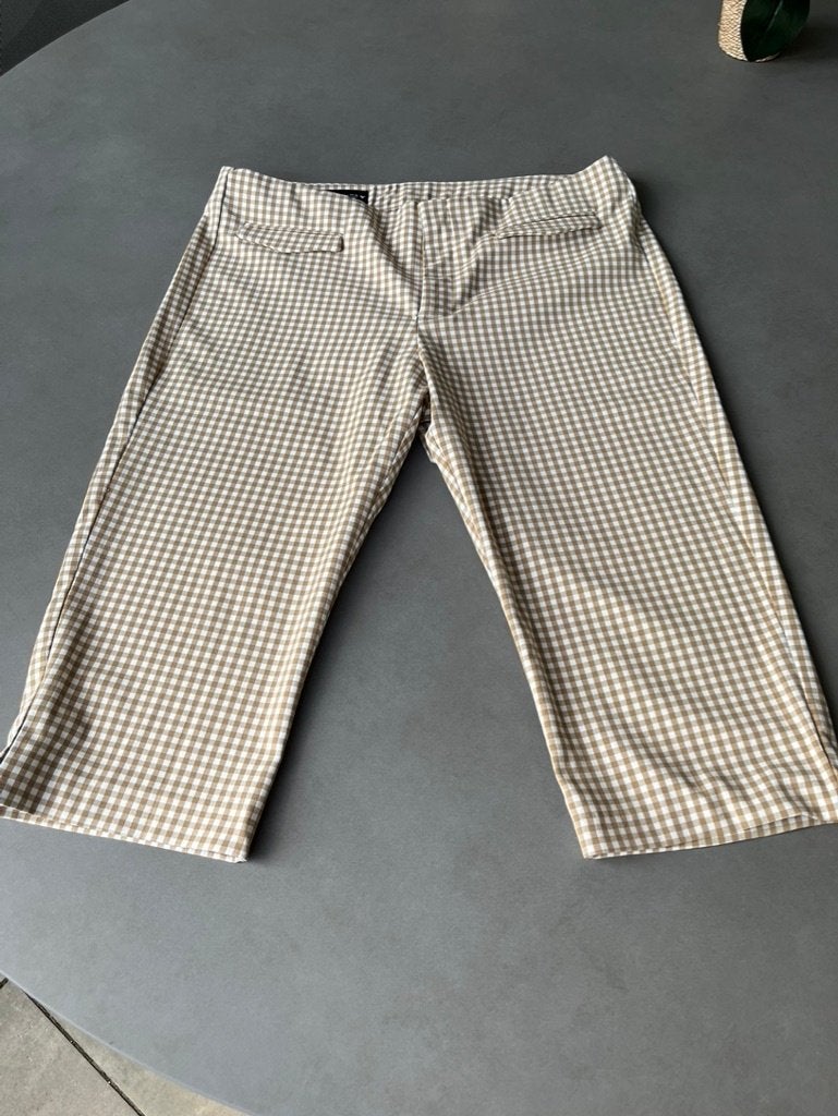 Bruin/witte Vichy ruit Zara Capribroek, maat L, Bruin, Verzenden, Zara, Maat 42/44 (L)