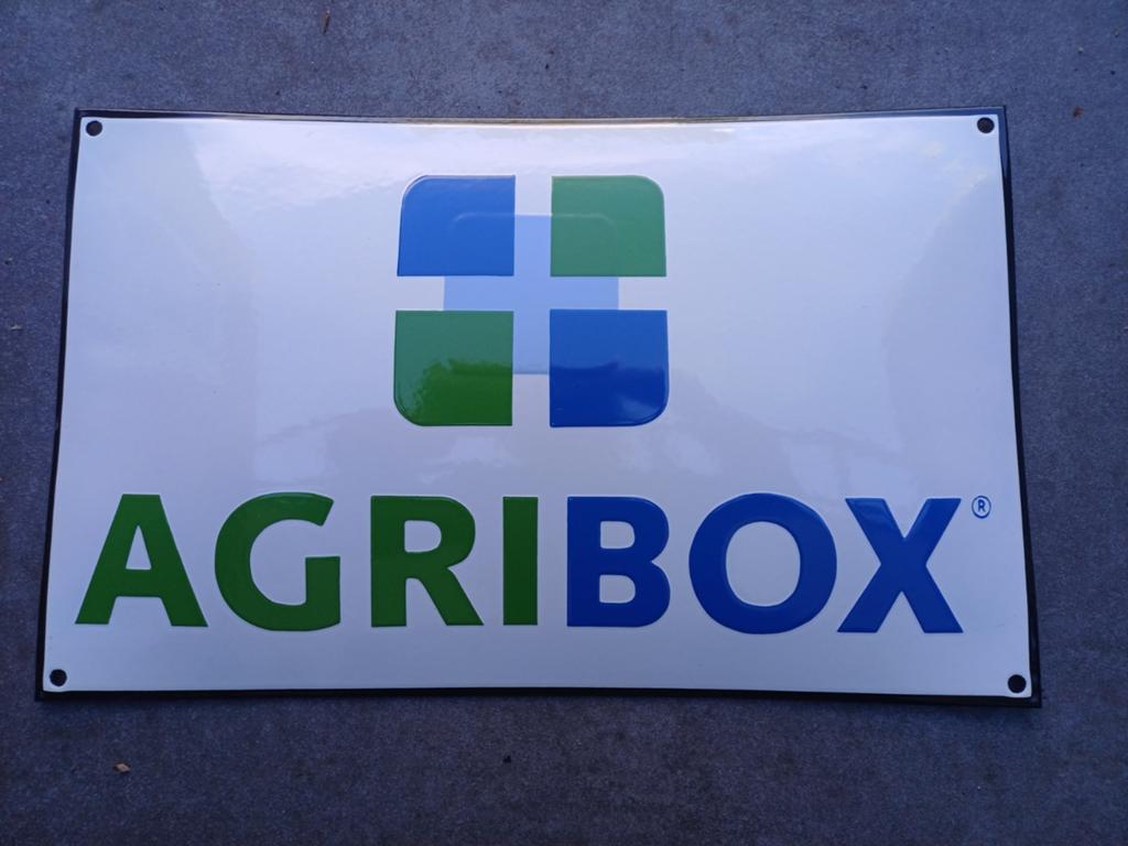 Emaille bord Agribox., Ophalen of Verzenden, Zo goed als nieuw