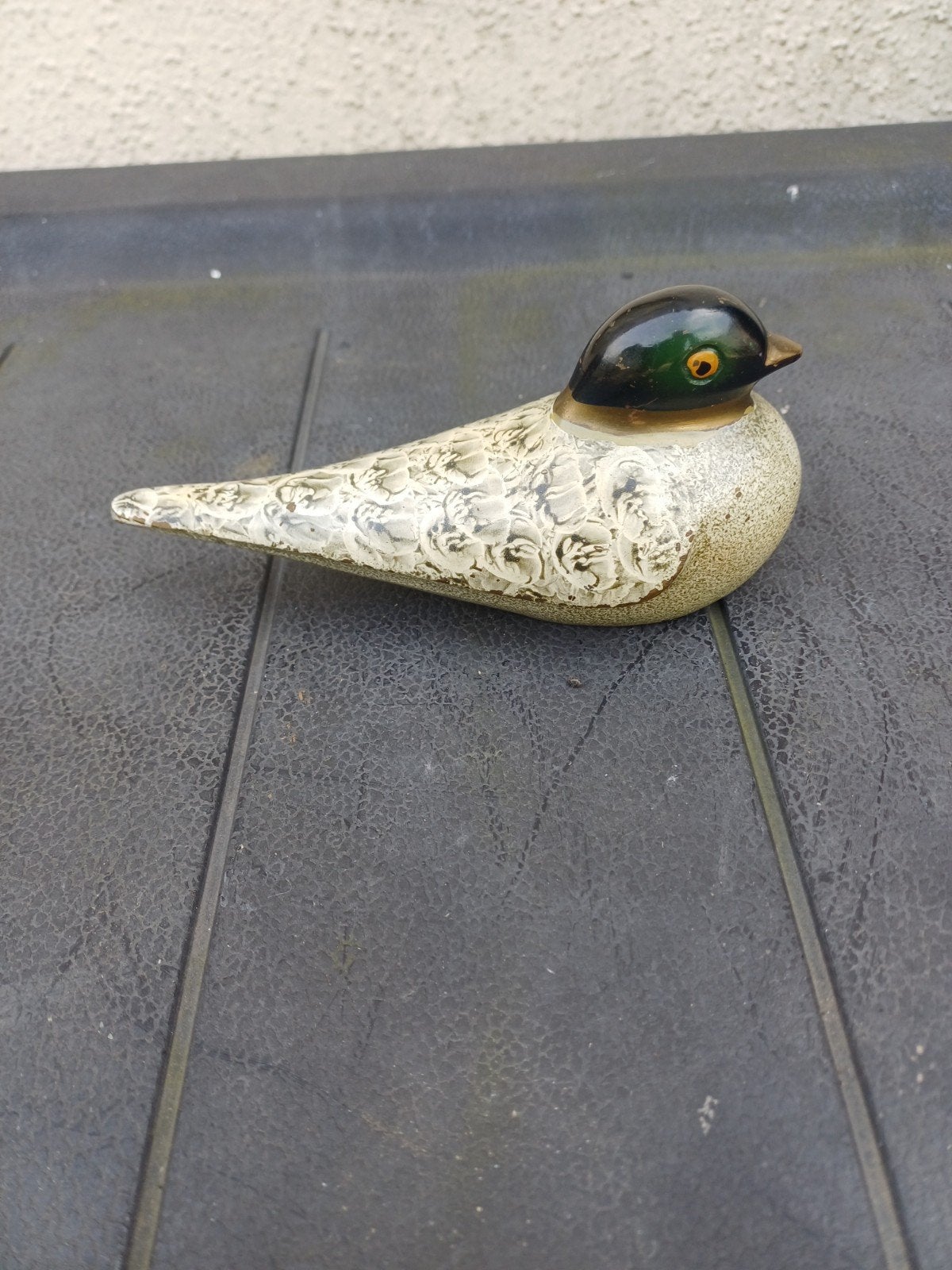 bijzonder antiek bronzen en geëmailleerd eend, Ophalen of Verzenden