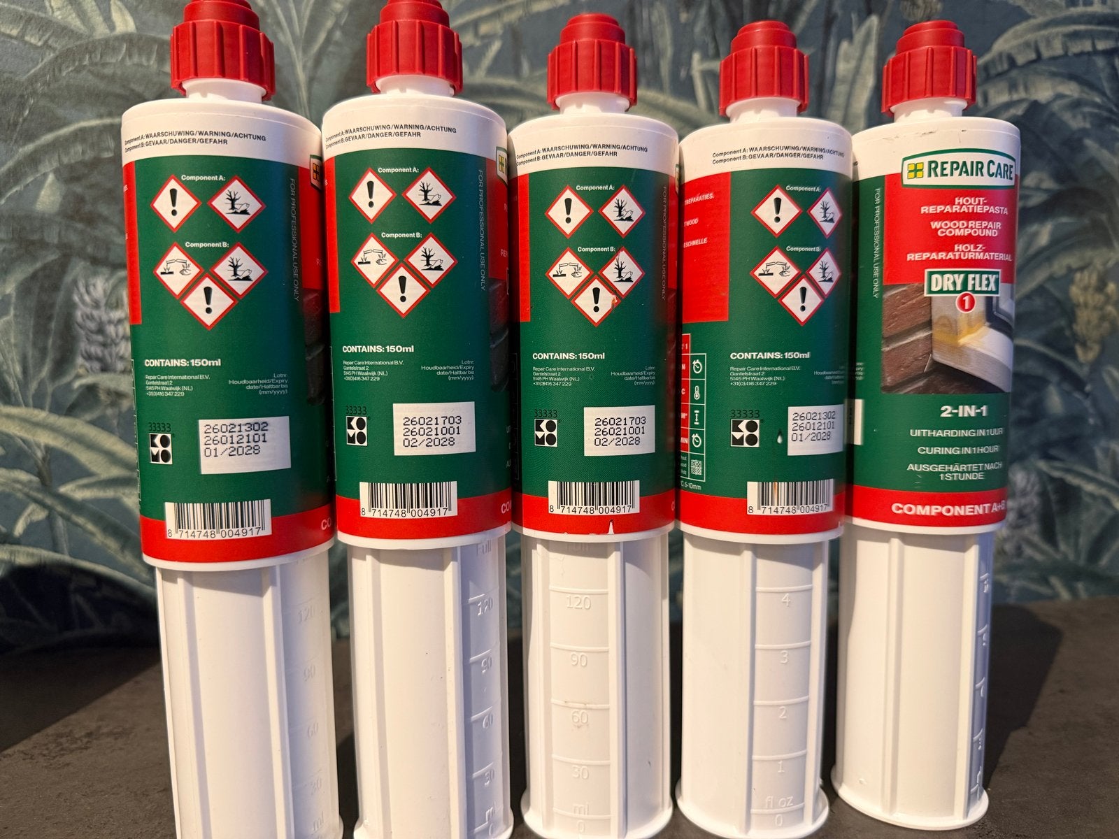 Dry Flex Repair Care 1 uur houtreparatiepasta (5 stuks), Ophalen of Verzenden, Nieuw