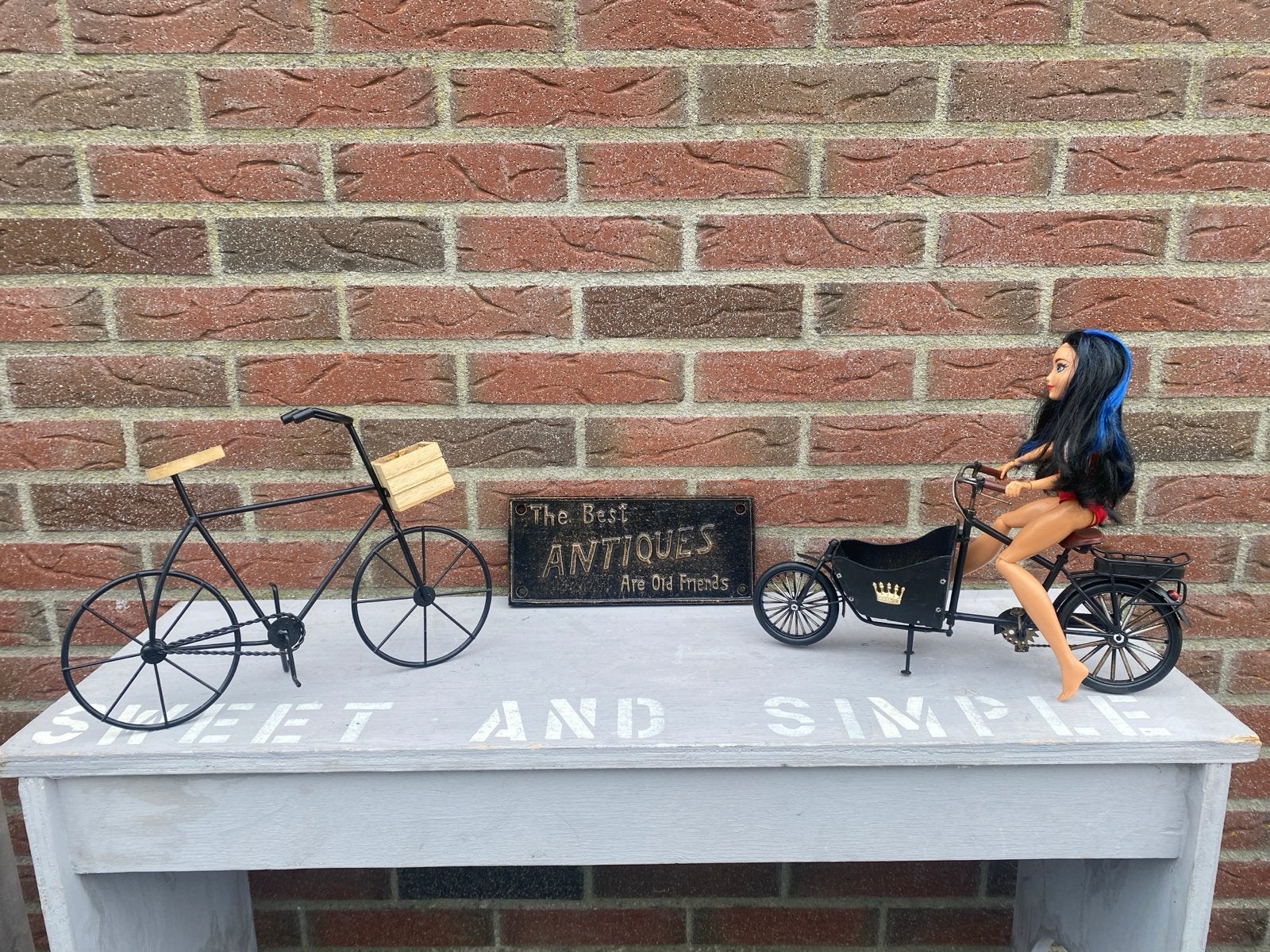 Set metalen Decoratieve fietsen, Vintage, Ophalen of Verzenden, Metaal, Gebruikt