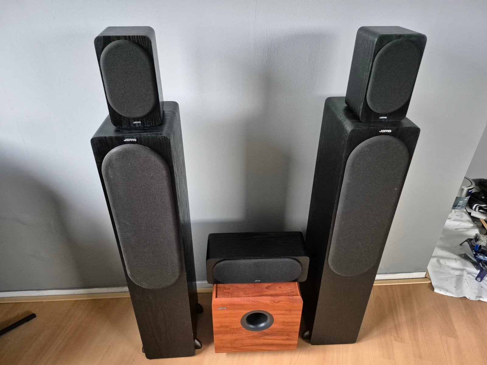 Jamo luidsprekers set Surround 5.1, Audio, Tv en Foto, Ophalen, Zo goed als nieuw, 60 tot 120 watt, Jamo