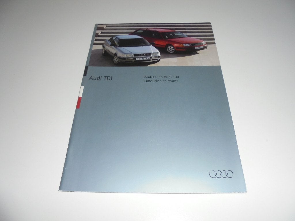 brochure Audi 80 en 100 TDi modellen 1994, Ophalen of Verzenden, Zo goed als nieuw, Audi