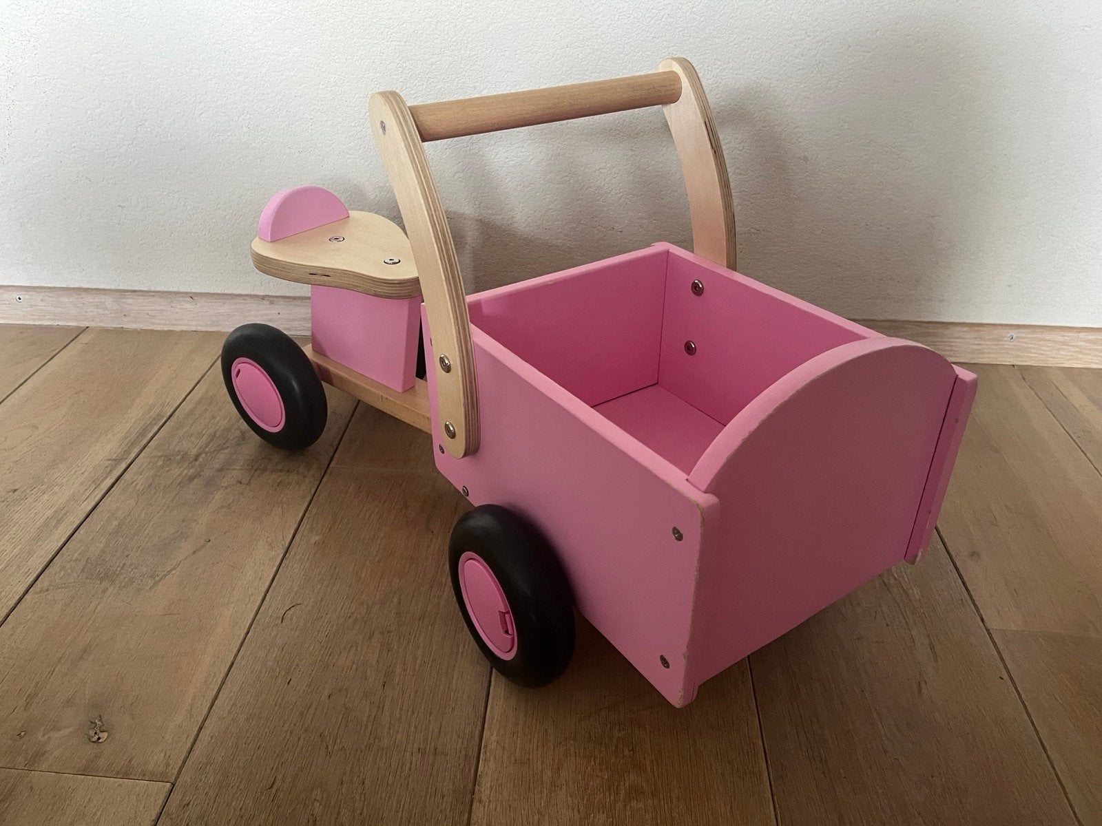 Roze houten bakfiets / loopfiets - Bandits & Angels, Ophalen, Gebruikt, Loopfiets