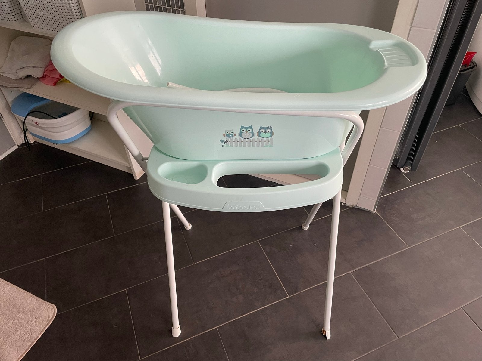 Babybadje met standaard, Ophalen, Gebruikt, Badje, Bébé-jou