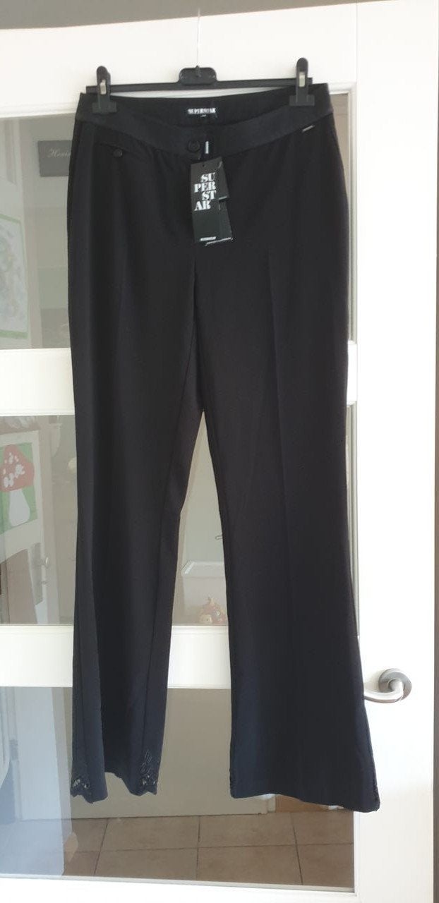 NIEUW Superstar Embroided Flare Pantalon Zwart Maat 40, Maat 38/40 (M), Verzenden, Zwart, Nieuw