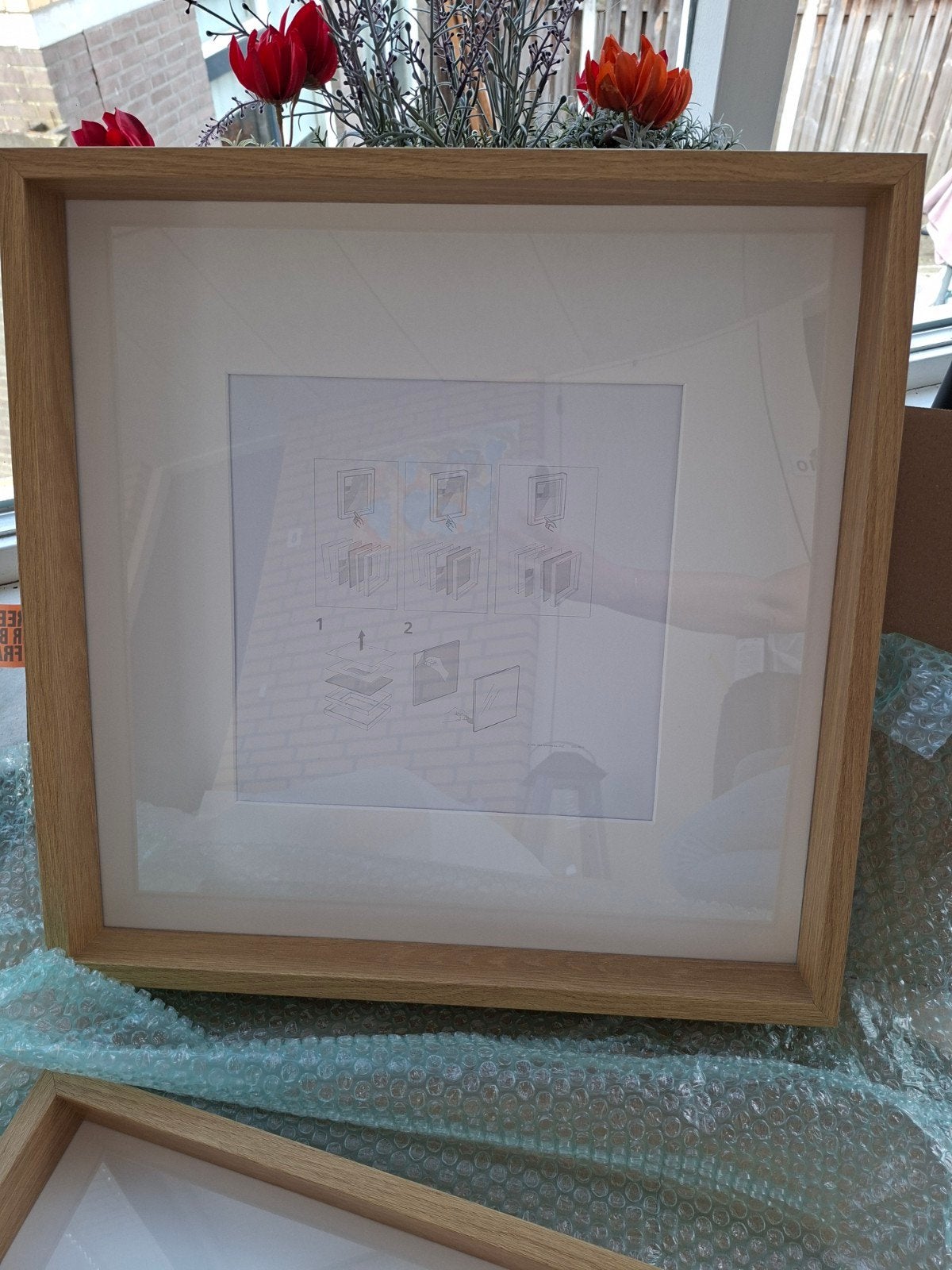 2 Fotolijsten 50 x 50 x 6 Ikea Sannahed kleur: Eikenhout, Ophalen, Hangend, Overige typen, 50 cm