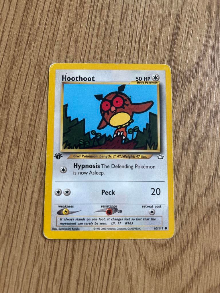 Hoothoot Neo Genesis 1st edition, Ophalen of Verzenden, Gebruikt, Losse kaart