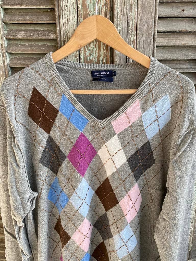 Schitterende knitted/gebreide V-hals trui van PAUL STUART XL, Maat 56/58 (XL), Ophalen of Verzenden, Zo goed als nieuw, Paul Stuart