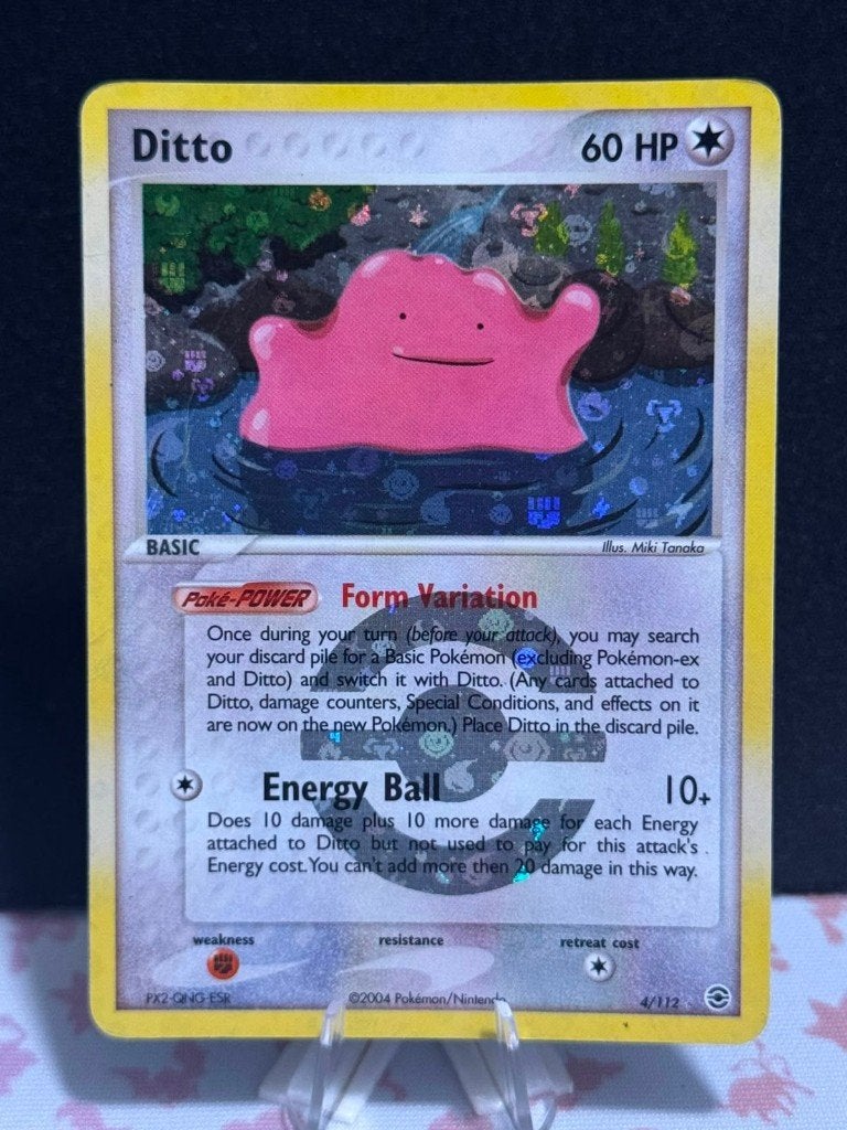 Pokemon Fire Red & Leaf Green Ditto 4/112 Reverse Holo, Ophalen of Verzenden, Gebruikt, Losse kaart, Foil