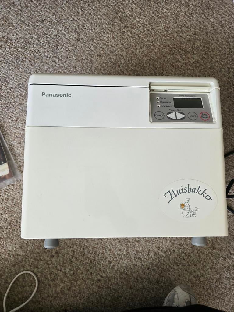 Panasonic Huisbakker Broodbakmachine met handleiding, Witgoed en Apparatuur, Met timer, 800 tot 1200 gram deeg, Ophalen of Verzenden