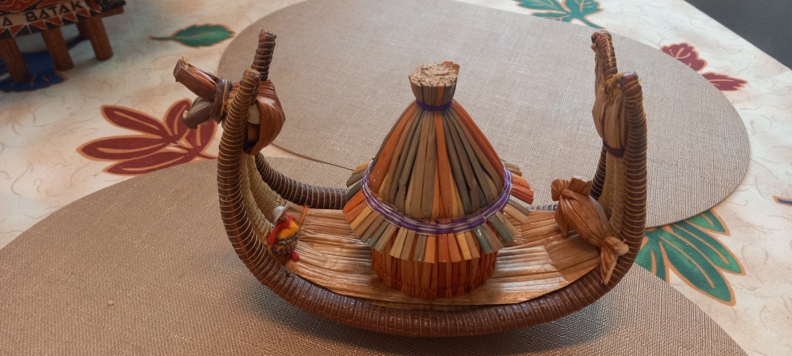 Vintage Peruaans botenhuis, handgemaakt op Uros Eilanden, Ophalen of Verzenden