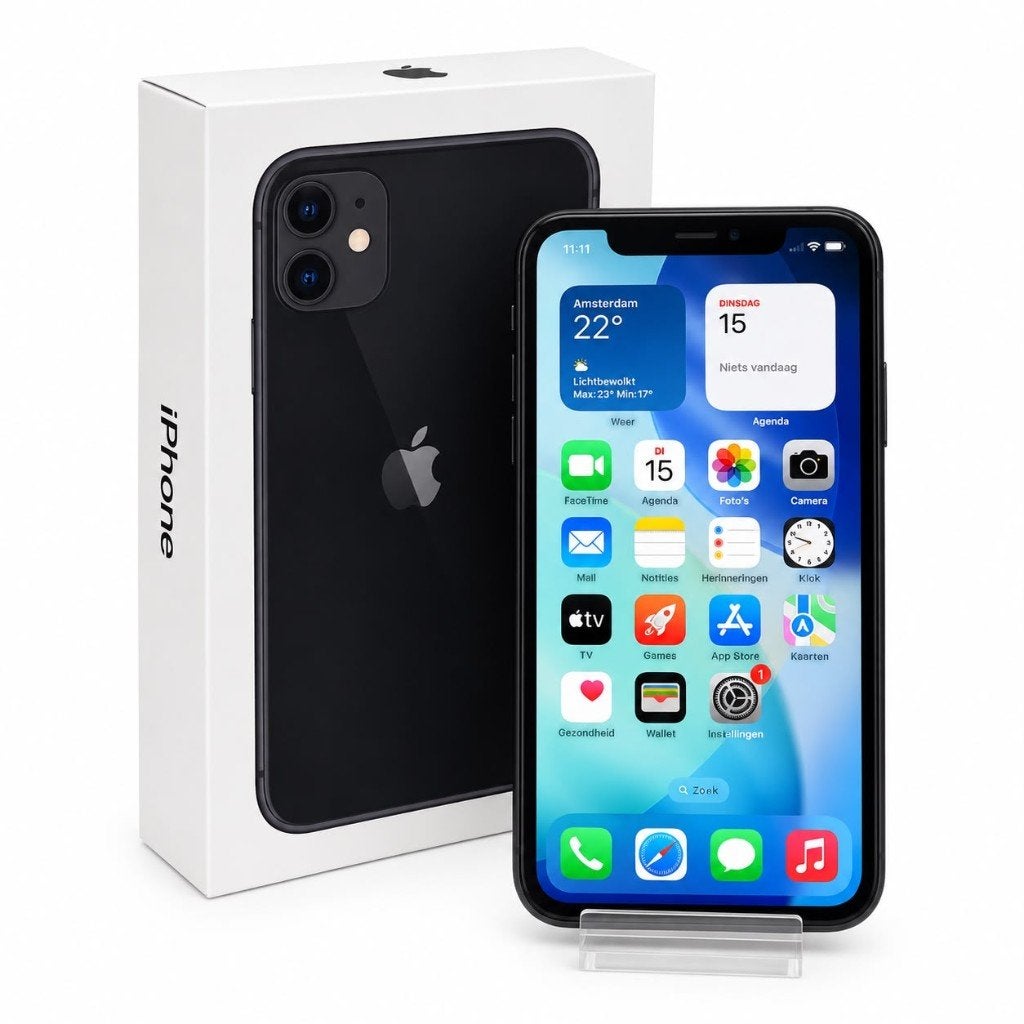 iPhone 11 64 GB Zwart | Batterij 70% incl doos € 129,99, .., .., Nieuw, Ophalen of Verzenden