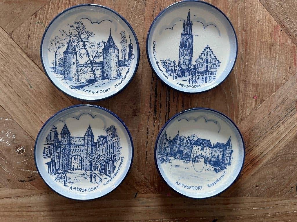 Bordjes Amersfoort Delfts blauw, Ophalen of Verzenden
