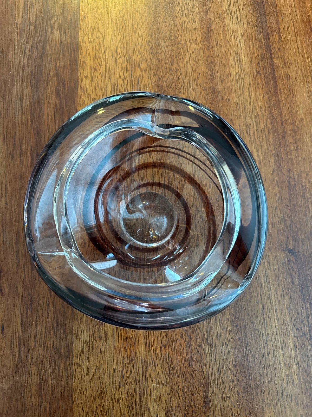 Vintage glazen asbak met spiraalmotief, Ophalen