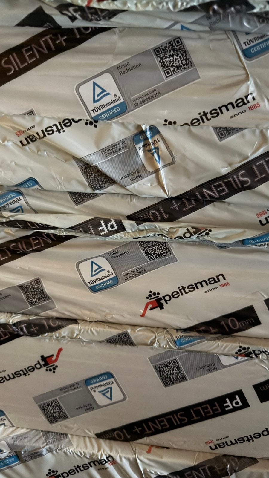 6 pakken PF-Felt Silent Plus 10dB ondervloer 10mm, Huis en Inrichting, Stoffering | Vloerbedekking, Ophalen, Nieuw, Minder dan 5 m²