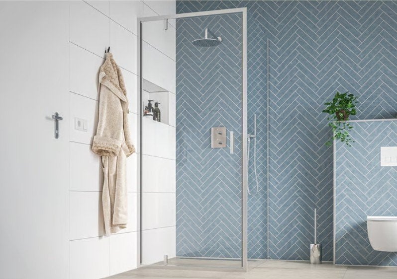 Douchecabine: Saniselect Rentra draaideur + zijwand 90x200, Ophalen, 200 cm of meer, 75 cm of meer, Overige typen