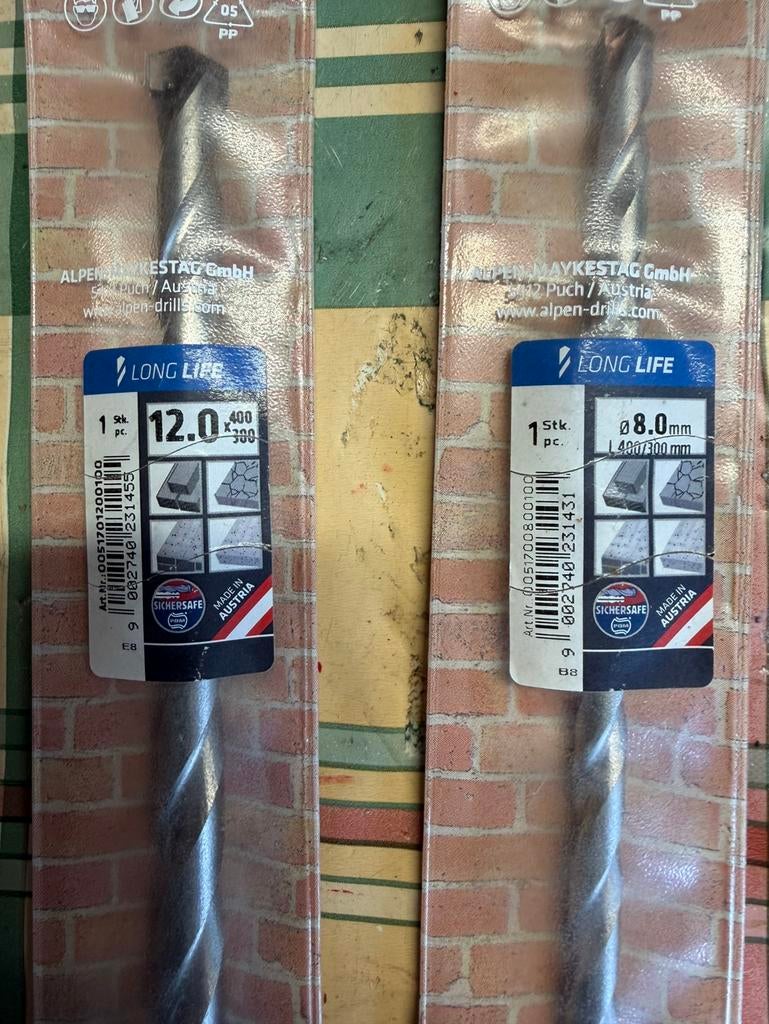Twee lange betonbooren, Ophalen, Nieuw, Overige typen