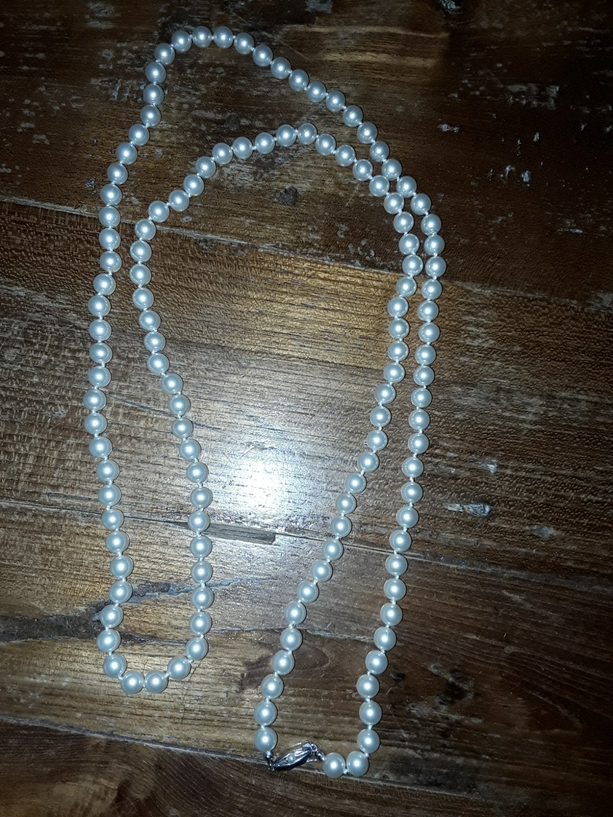 parelketting met zilveren slotje (925), Ophalen of Verzenden, Zo goed als nieuw, Zilver
