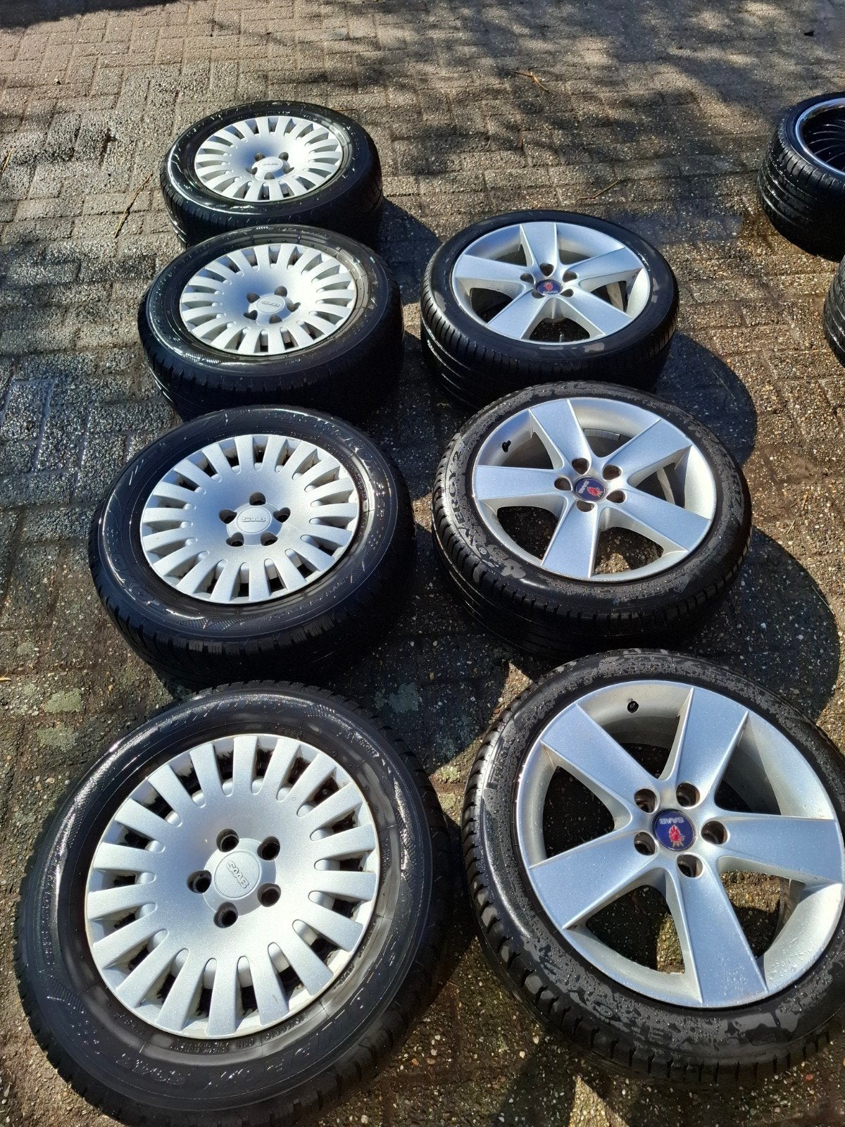 Saab 9-3 velgen, Auto-onderdelen, Banden en Velgen, Ophalen, Gebruikt, Banden en Velgen, 17 inch