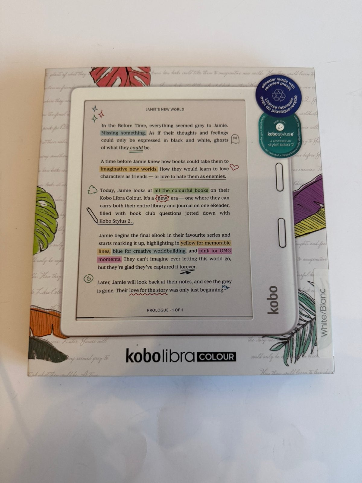 Kobo Libra Colour Wit | Doos | Sleepcover | Als Nieuw, Verzenden, Kobo, Kobo, Zo goed als nieuw