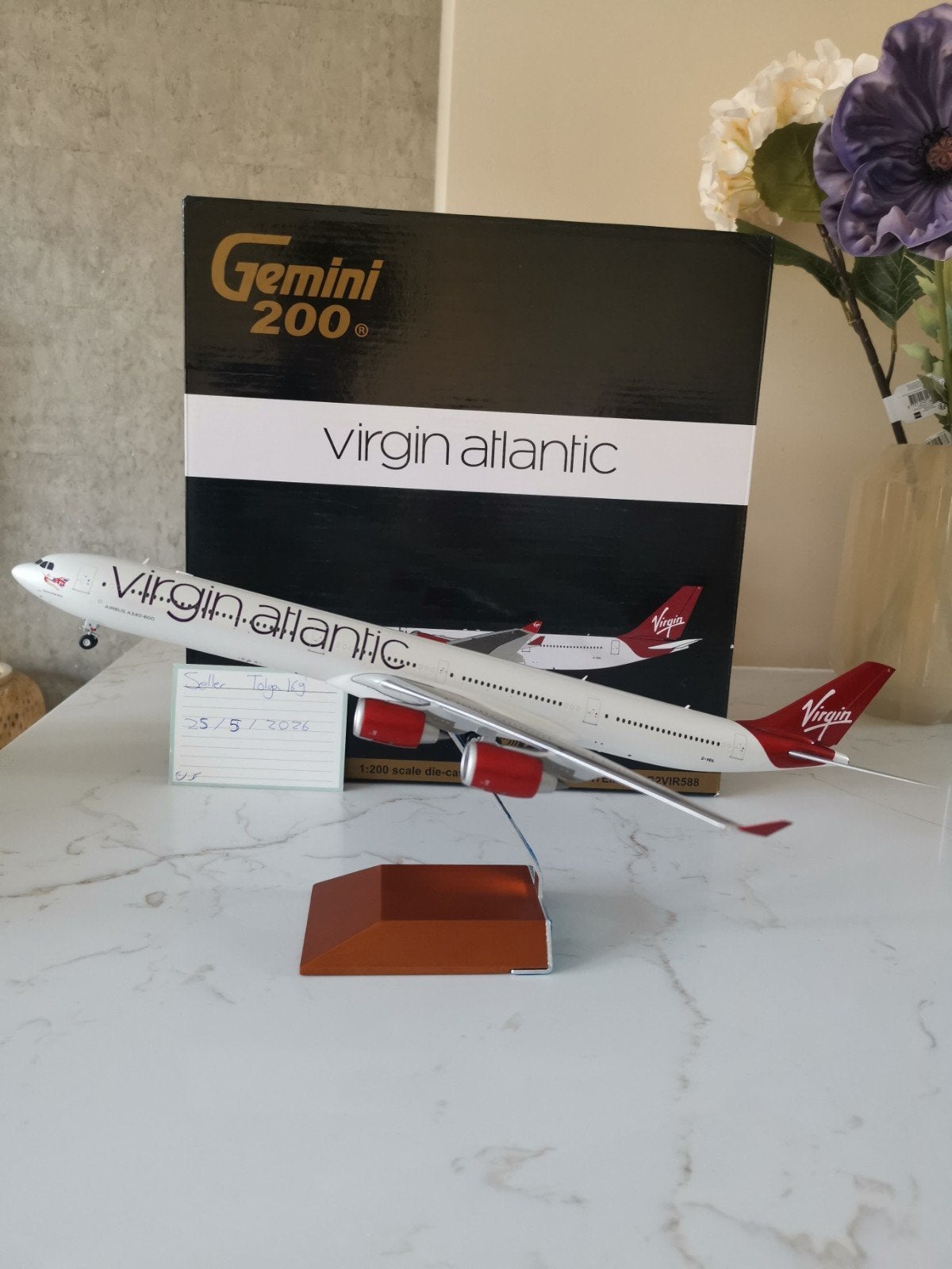 Virgin Atlantic A340-600 Gemini Jets 1:200 G2VIR588 G-VEIL, Overige merken, 1:200 of kleiner, Nieuw, Ophalen of Verzenden