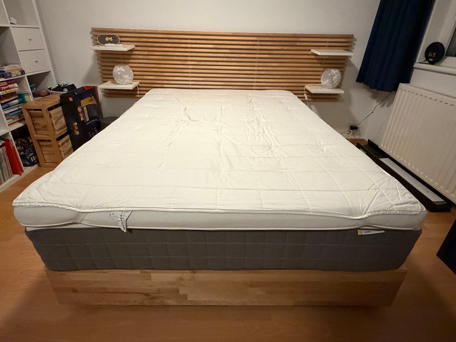 Mooi tweepersoonsbed met hoofdbord, lades en matras, Ophalen, Overige kleuren, Tweepersoons, 140 cm