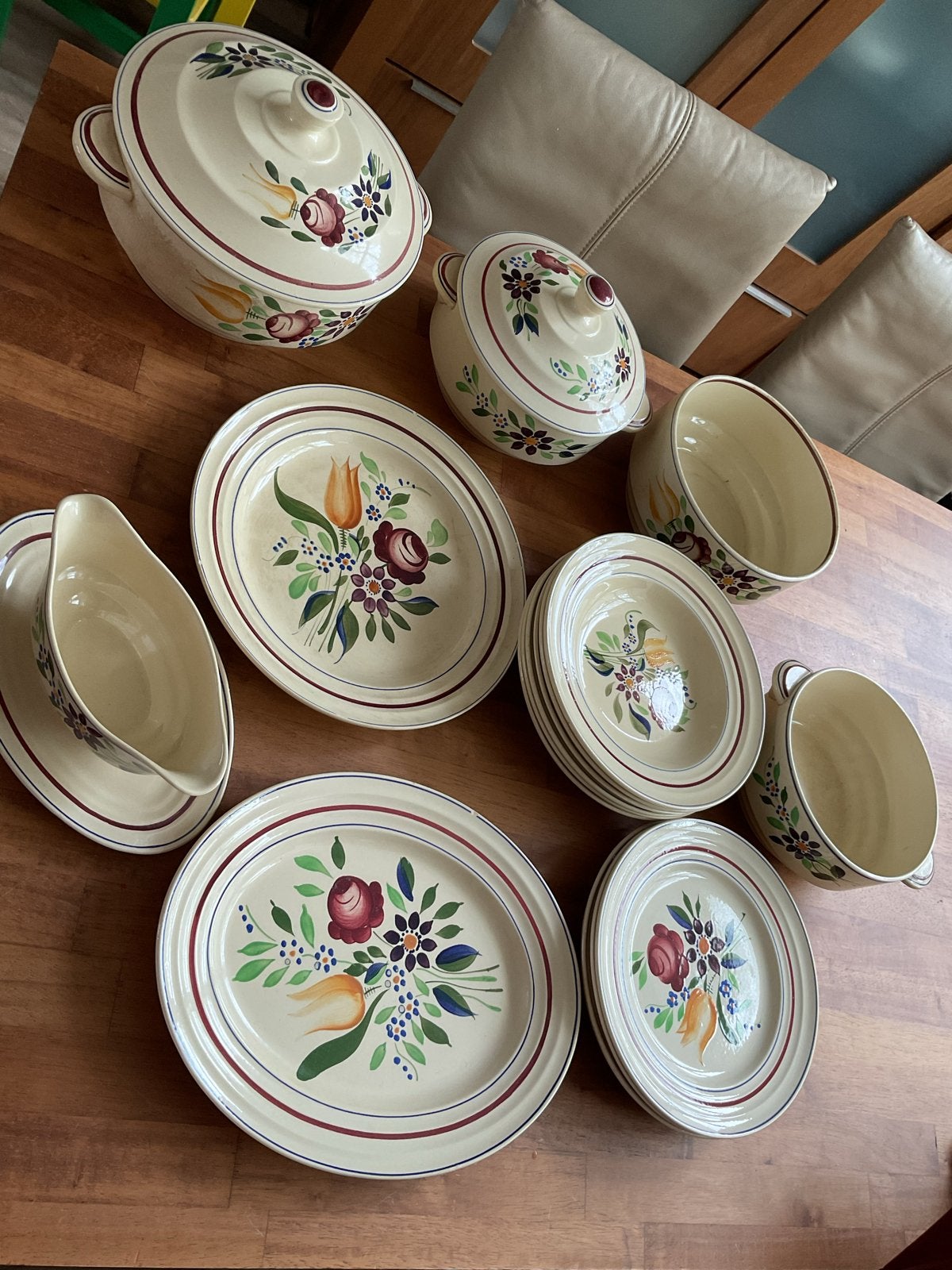 Vintage Boch Frères La Louvière servies - Made in Belgium, Gebruikt, Vintage, Ophalen of Verzenden, Royal Boch